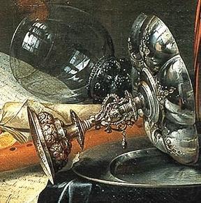 A Richly Laid Table with Parrots - detail cup, Jan Davidz de Heem